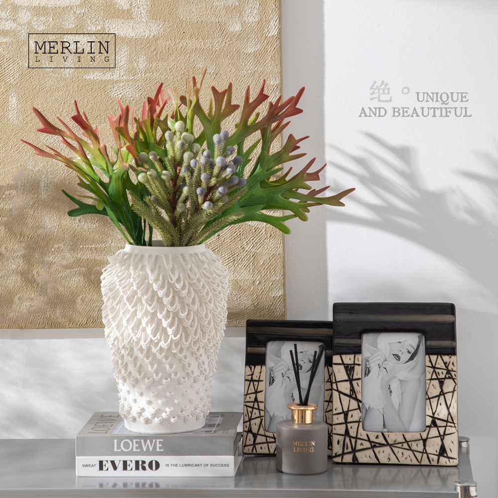 3D Printing Cascading Design Red Glazed Ceramic Vase Merlin Living (2)