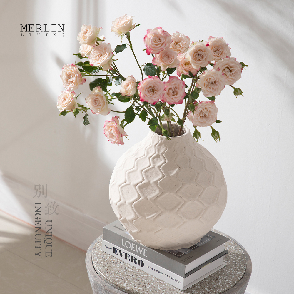 3D Printing Ceramic Sand Glaze Vase Diamond Grid Shape Merlin Living (8)