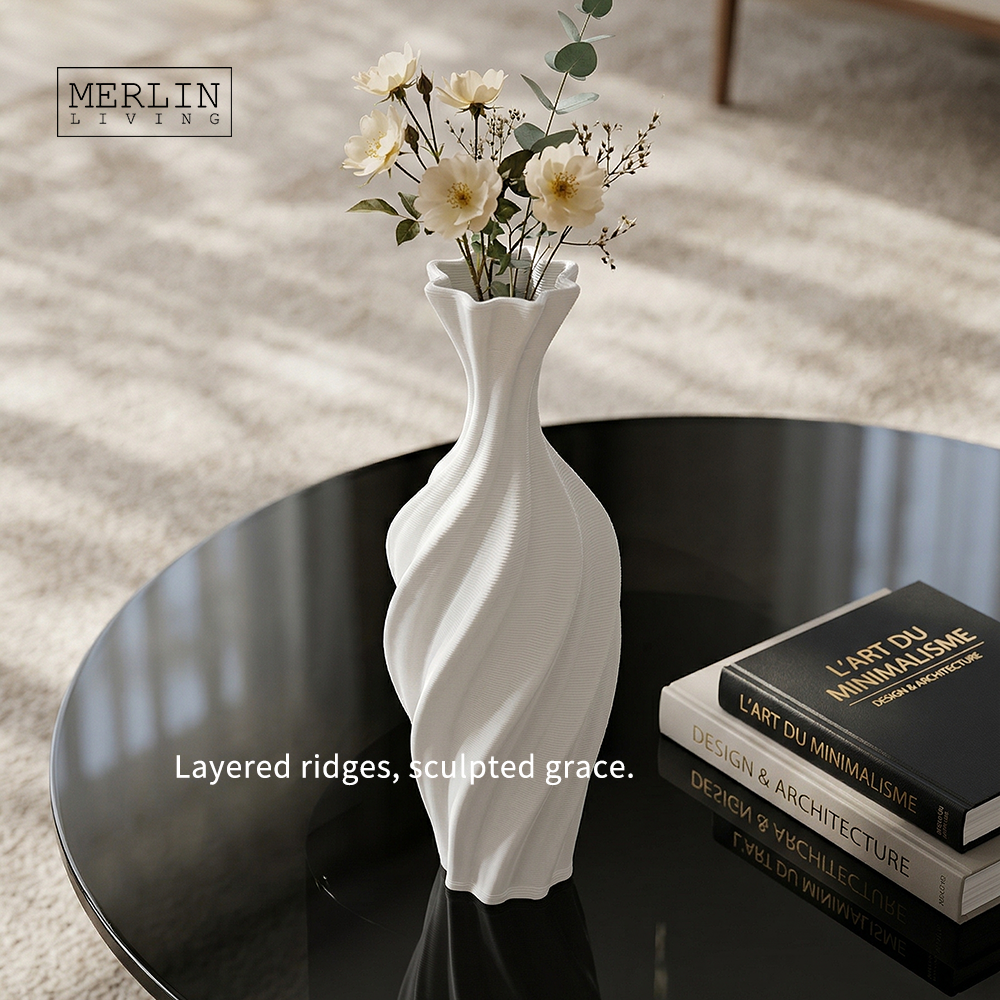 3D Printing Minimalist White Ceramic Room Decor by Merlin Living (2)