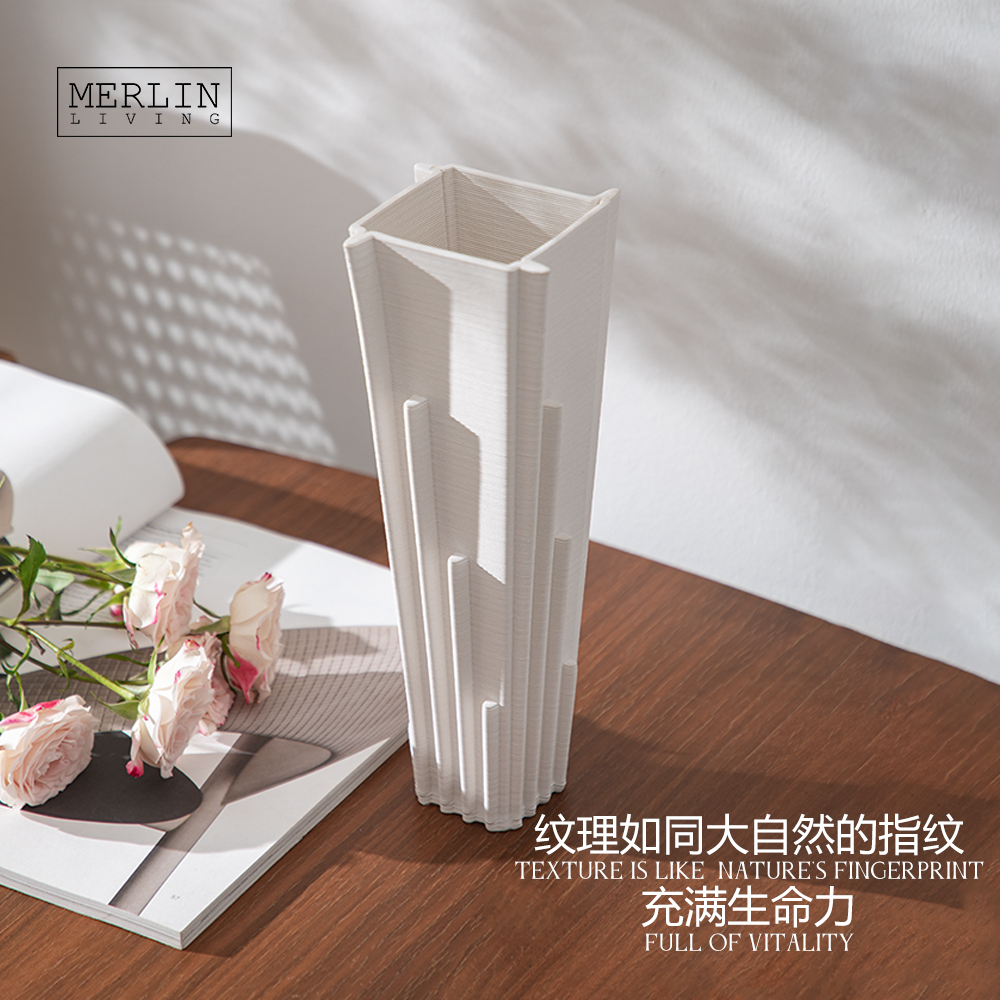 3D Printing square mouth vase minimalist style home decor Merlin Living (5)