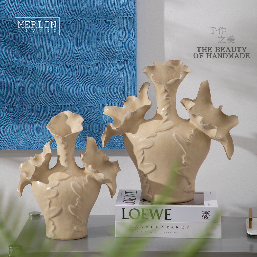 Handmade Ceramic vase Pastoral natural for home decor Merlin Living (2)