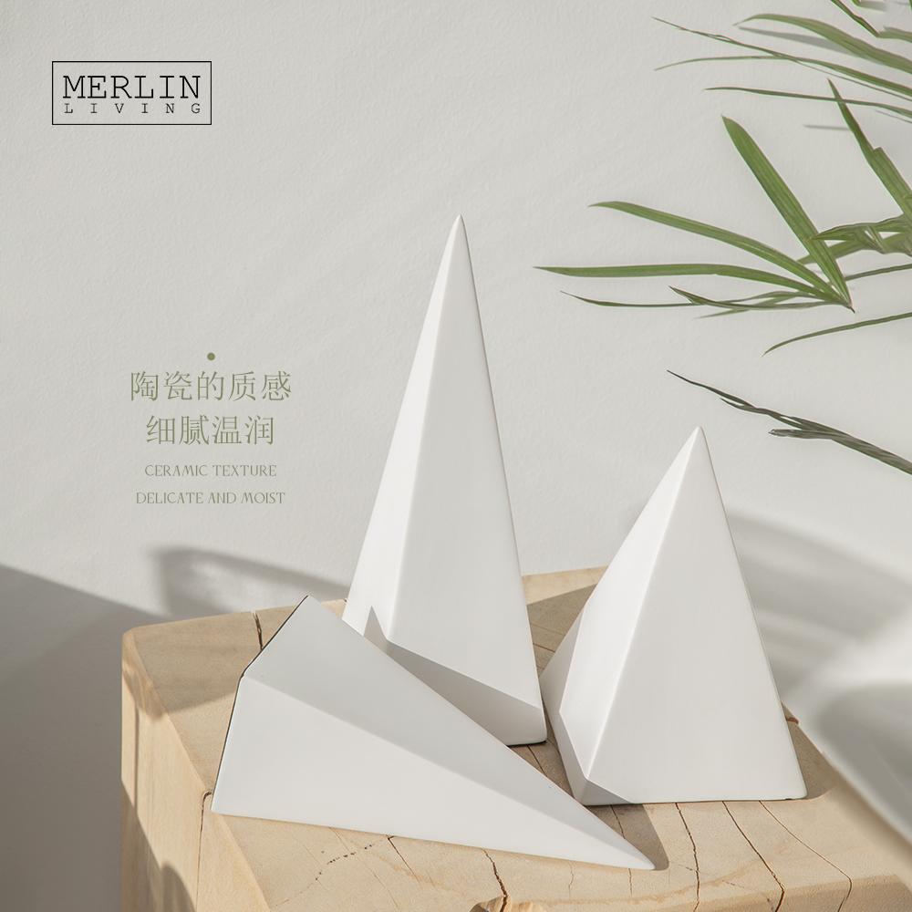Ceramic Pyramid Gold Decorations for Home Accessories Merlin Living (2)