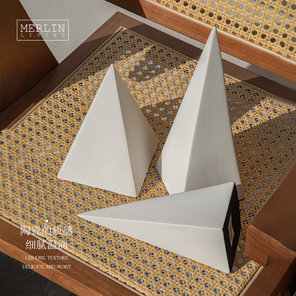 Ceramic Pyramid Gold Decorations for Home Accessories Merlin Living (4)