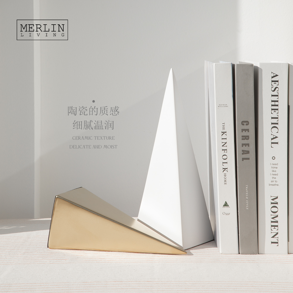 Ceramic Pyramid Gold Decorations for Home Accessories Merlin Living (7)