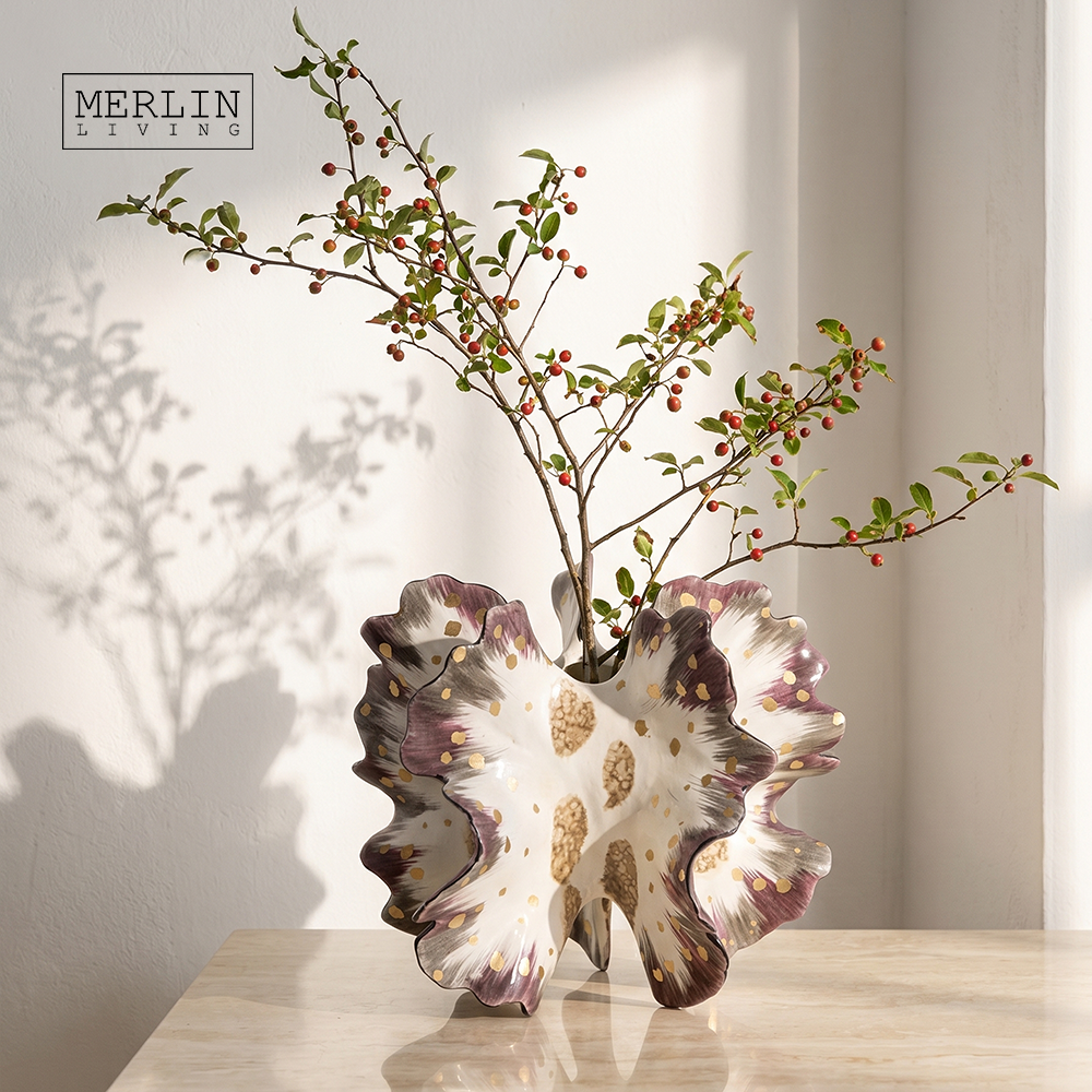 Hand Painting Butterfly Ceramic Vase Handmade Vase Merlin Living (4)