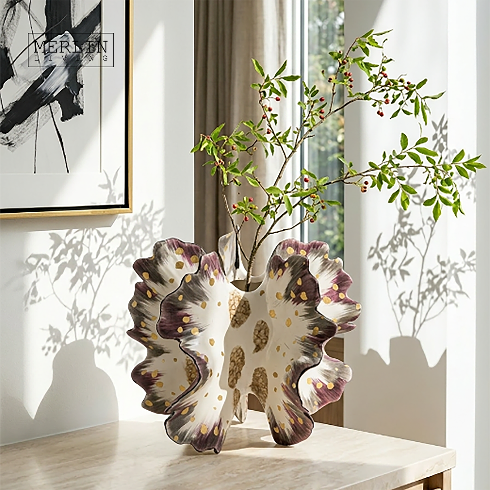 Hand Painting Butterfly Ceramic Vase Handmade Vase Merlin Living (6)