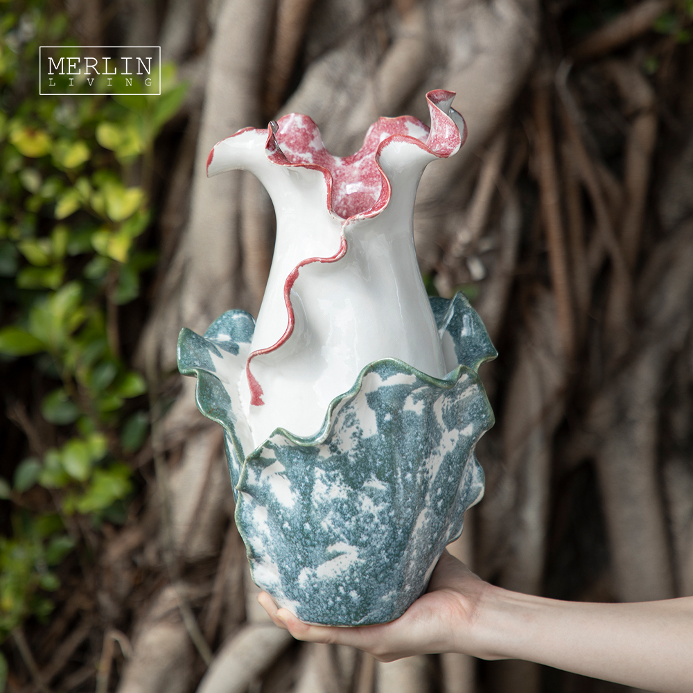 Handmade Ceramic Bud Vase Pinch Edge by Merlin Living (1)