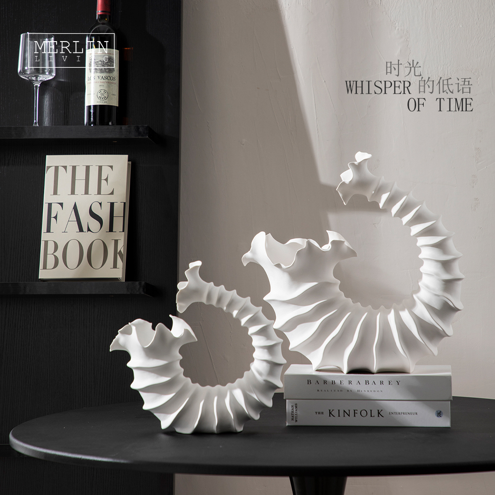 Handmade Ceramic semi-circular white vase for home decor (8)