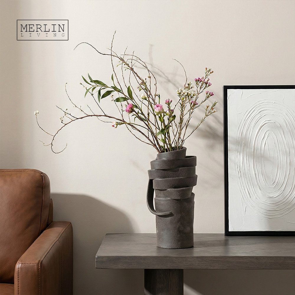 Handmade Coil Wrap Modern Ceramic Vase Home Decor by Merlin Living (4)