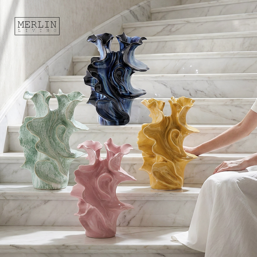 Handmade Glazed Modern Ceramic Wedding Vase by Merlin Living (7)