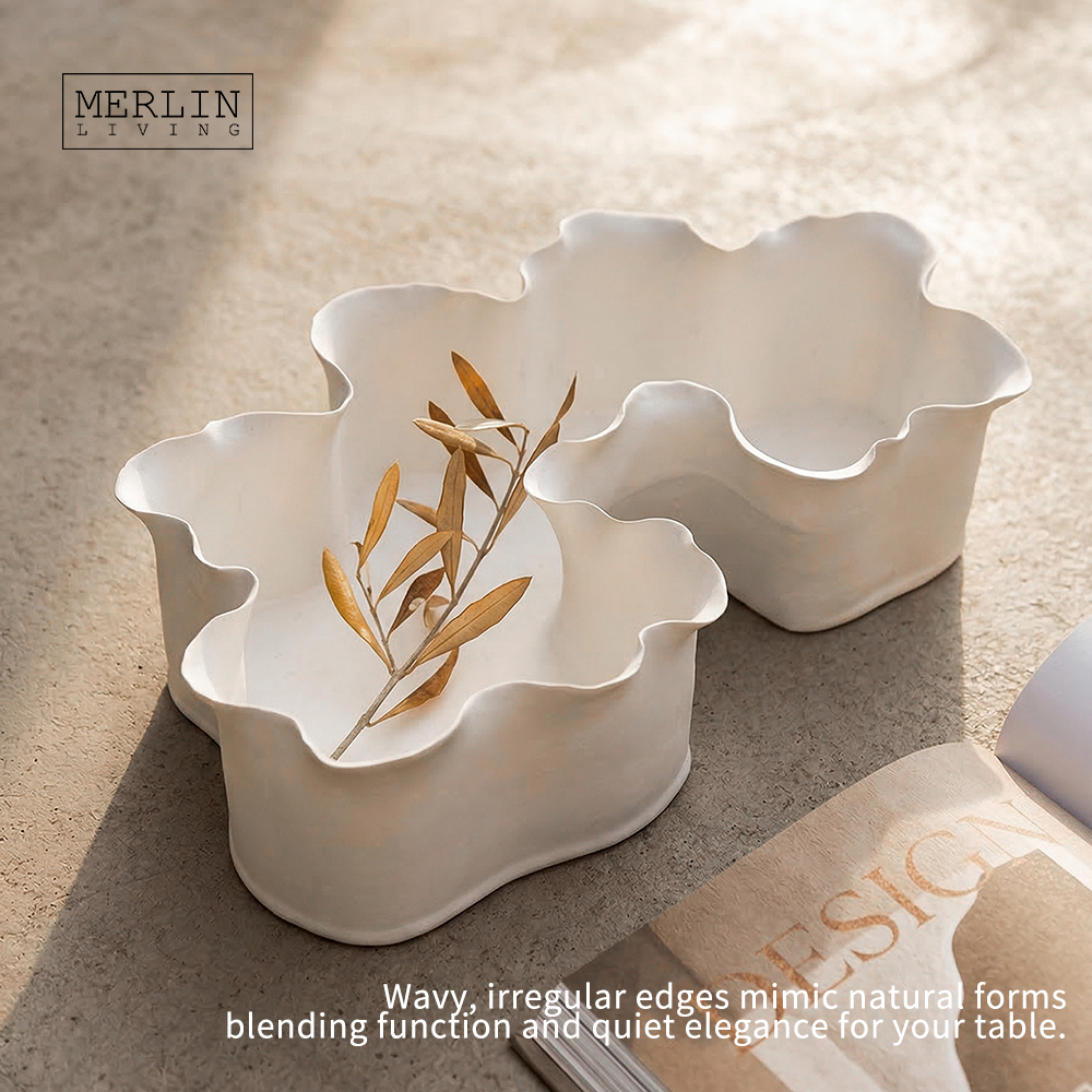 Handmade Irregular Fruit Chocolate Ceramic Bowl Decor by Merlin Living (1)