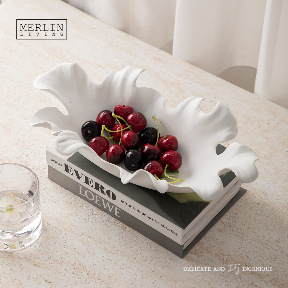 Handmade Leaf-Shaped Chocolate Ceramic Fruit Bowl by Merlin Living (4)