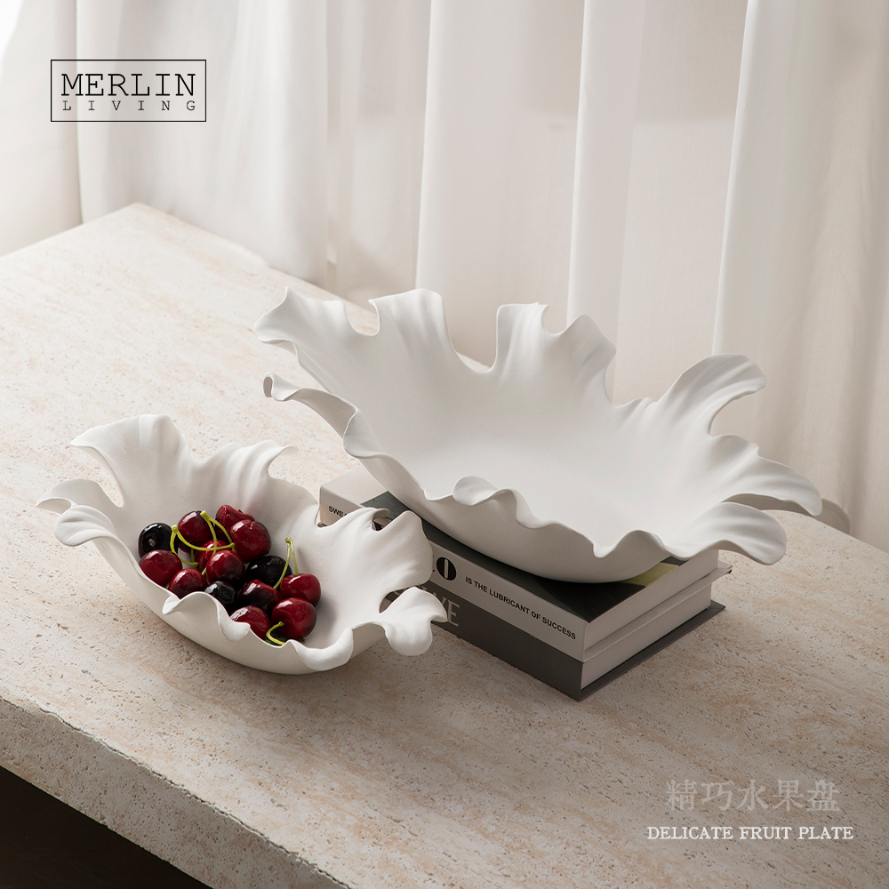Handmade Leaf-Shaped Chocolate Ceramic Fruit Bowl by Merlin Living (5)