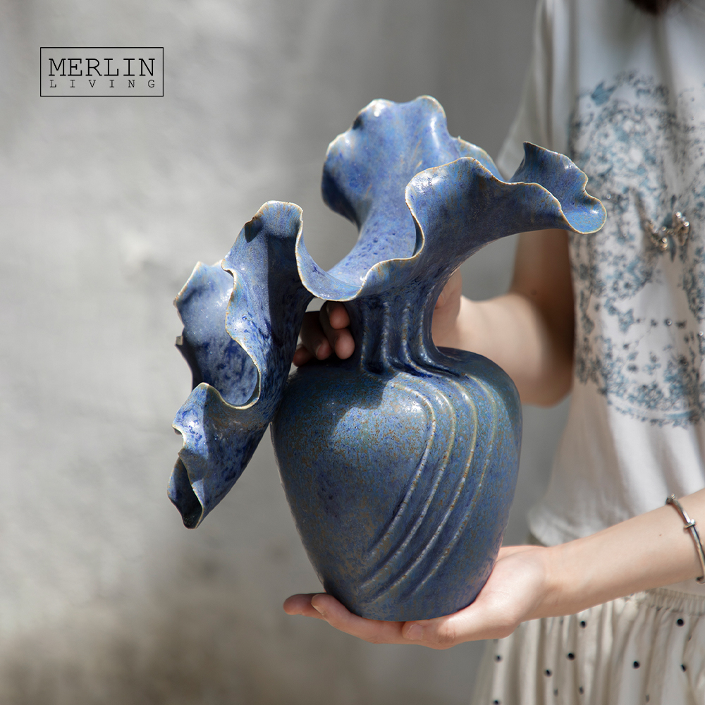 Handmade Modern Minimalist White Ceramic Vase by Merlin Living (10)