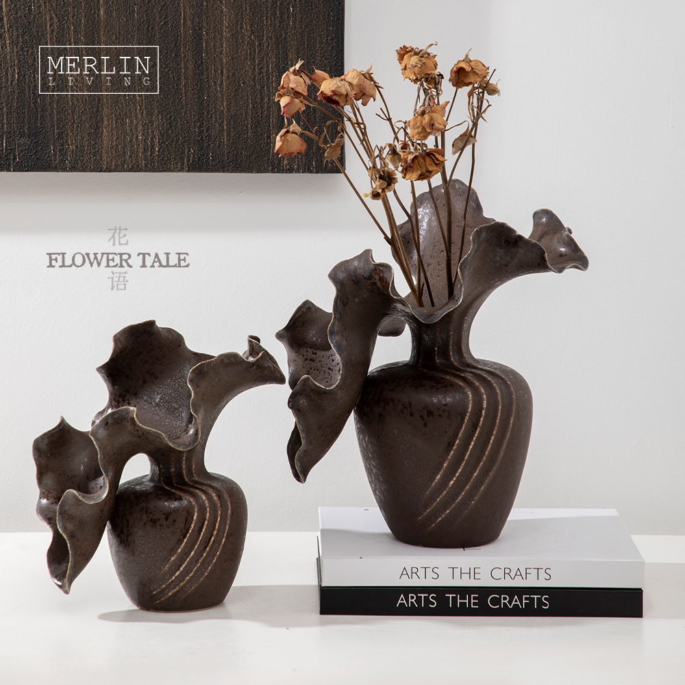 Handmade Modern Minimalist White Ceramic Vase by Merlin Living (6)