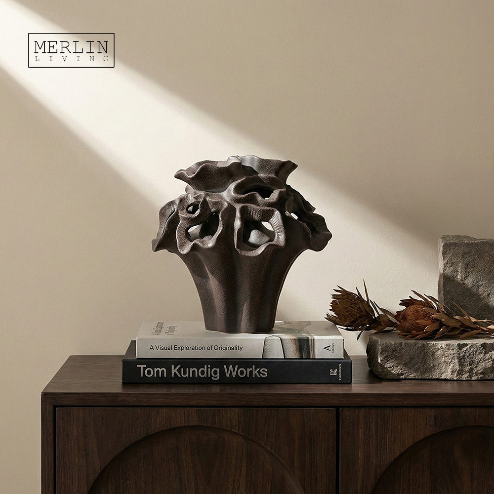 Handmade Perforated Natural Style Custom Ceramic Vase by Merlin Living (6)