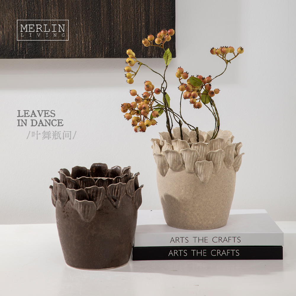 Handmade Vintage Ceramic Petal Vase for Home Decor Merlin Living (5)