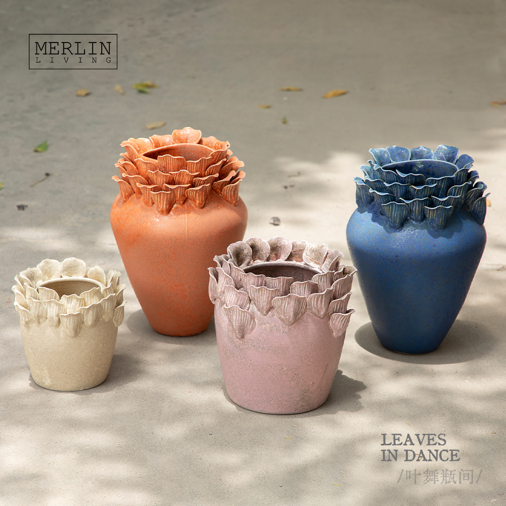 Handmade Vintage Ceramic Petal Vase for Home Decor Merlin Living (7)