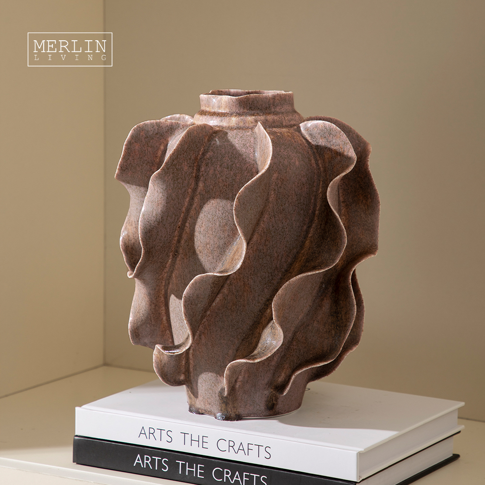 Gerro de ceràmica fet a mà, decoració de taula vintage senzilla Merlin Living (8)