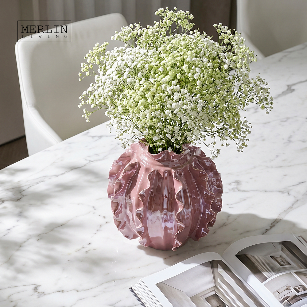 Handmade ceramic vase wave plating Pearlescent vase Merlin Living (2)