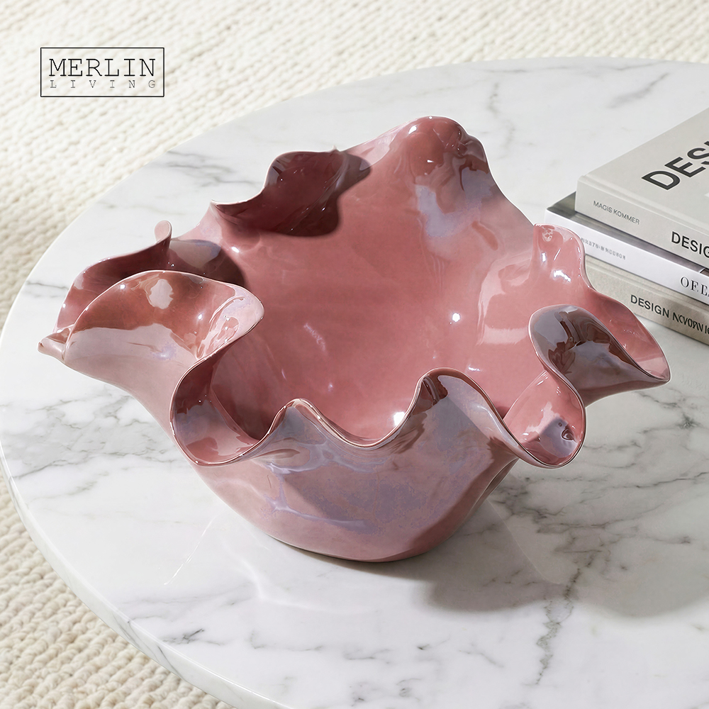 Handmade white fruit plate ceramic home decor Merlin Living (2)