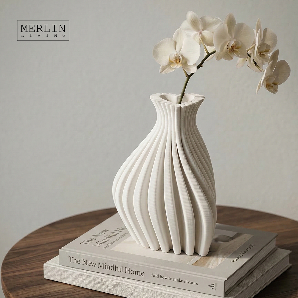 Heart-Shaped 3D Printing Ceramic Vase Home Decor by Merlin Living (3)