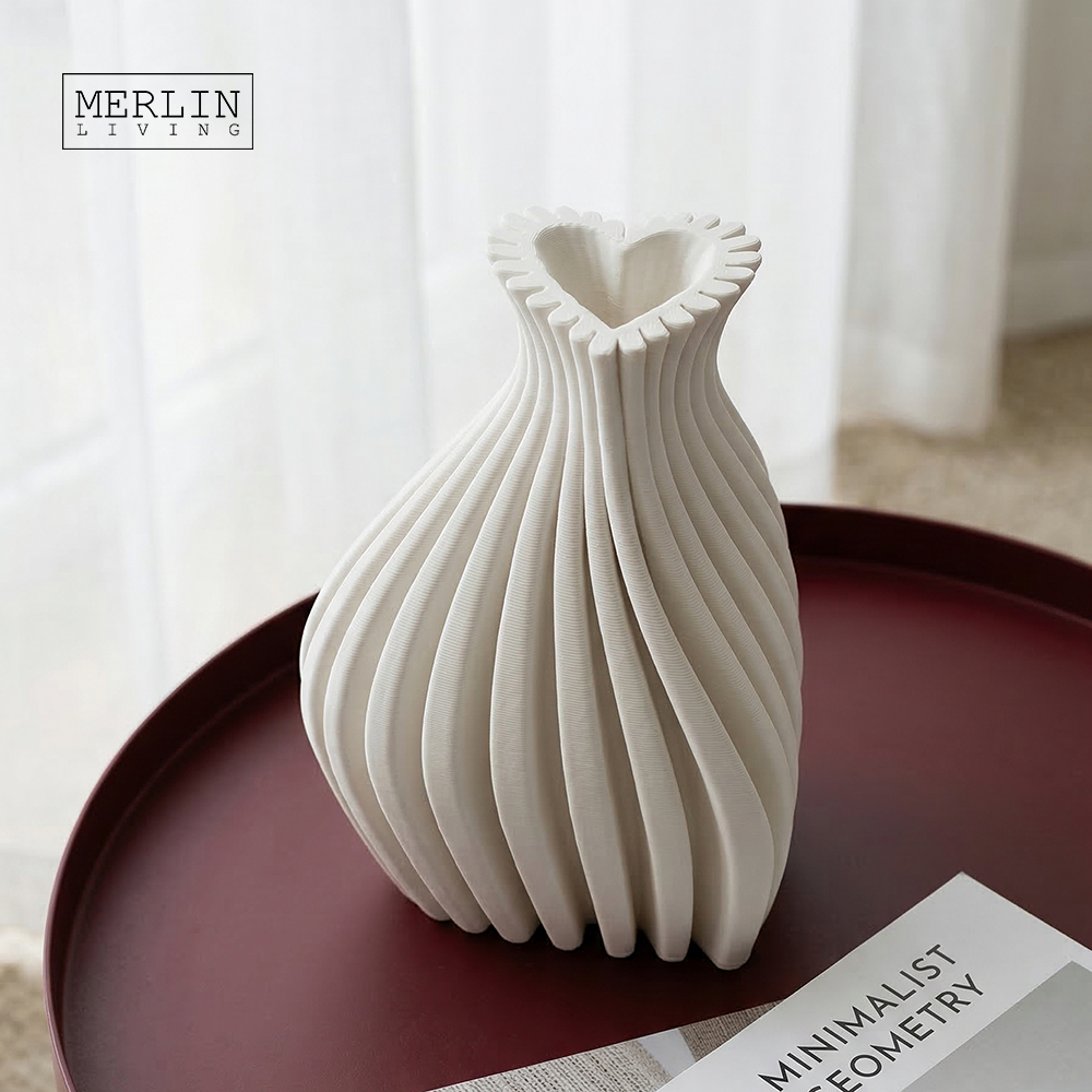 Heart-Shaped 3D Printing Ceramic Vase Home Decor by Merlin Living (5)