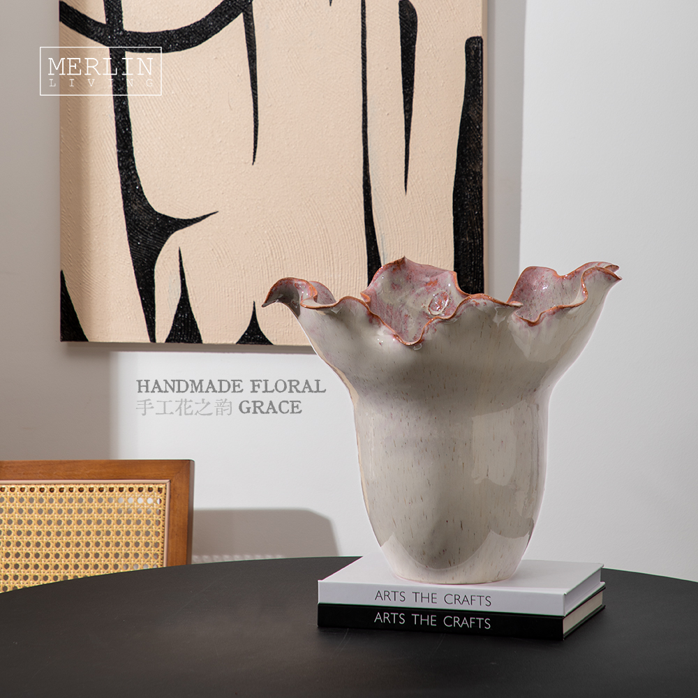 Merlin Living handmade ceramic vase looks like an inverted bucket hat (4)