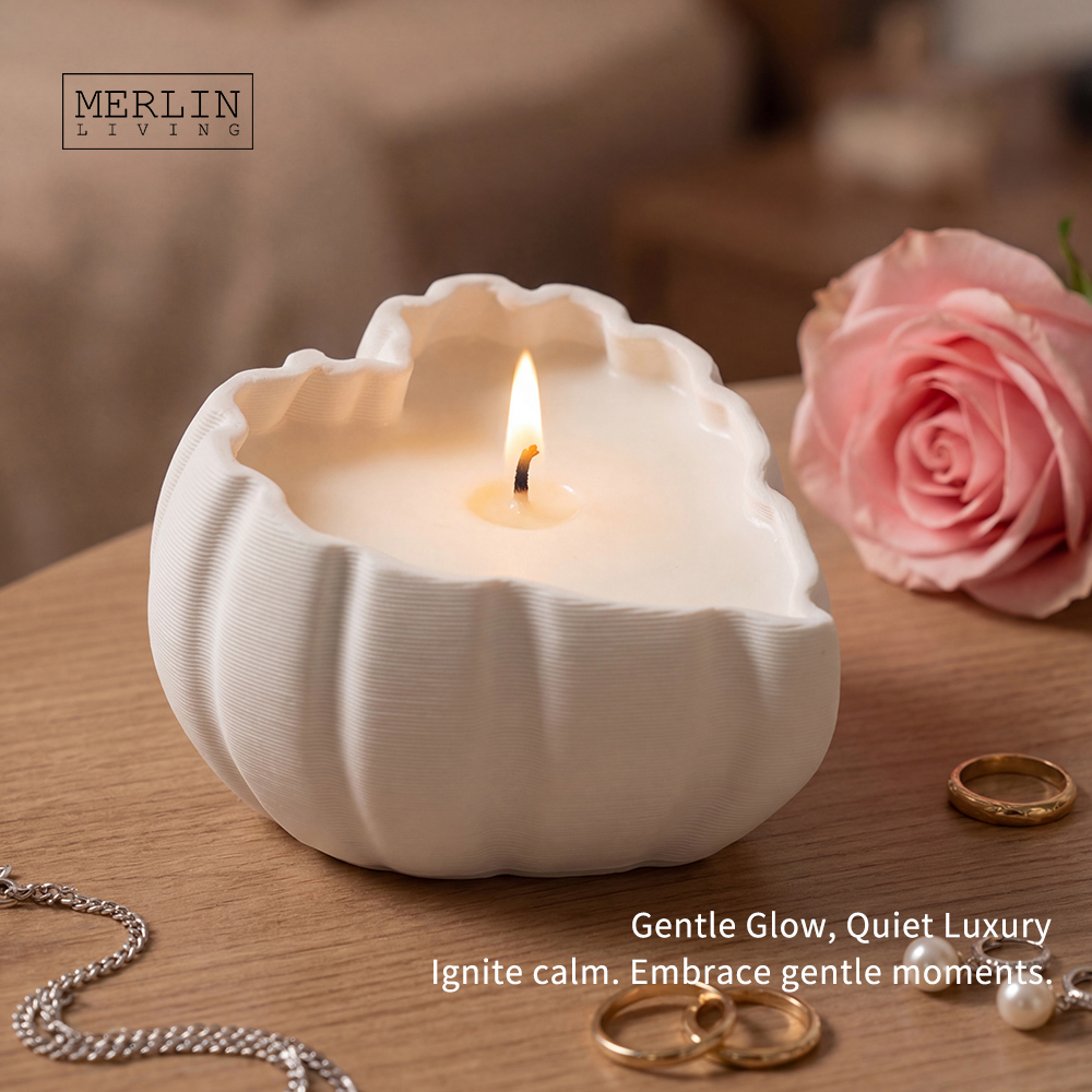 Modern Wedding Heart Shape Ceramic Home Decor Candle Jar Merlin Living (6)