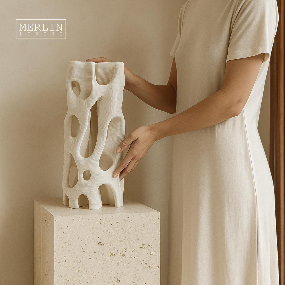 Porous Hollow 3D Printing Ceramic Desktop Vase by Merlin Living (5)