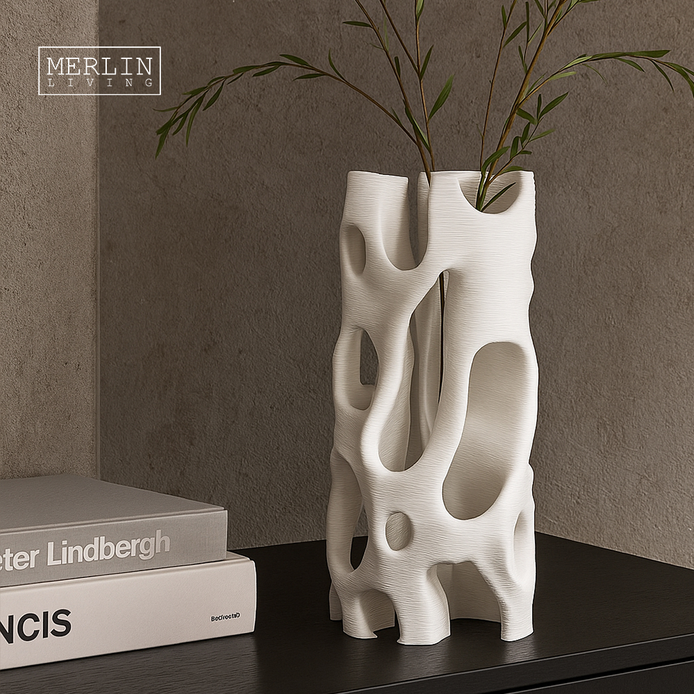Porous Hollow 3D Printing Ceramic Desktop Vase by Merlin Living (6)